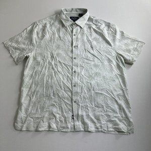 NAT NAST Silk Blend Short Sleeve‎ Camp Shirt Size Mens Size Large Green Floral